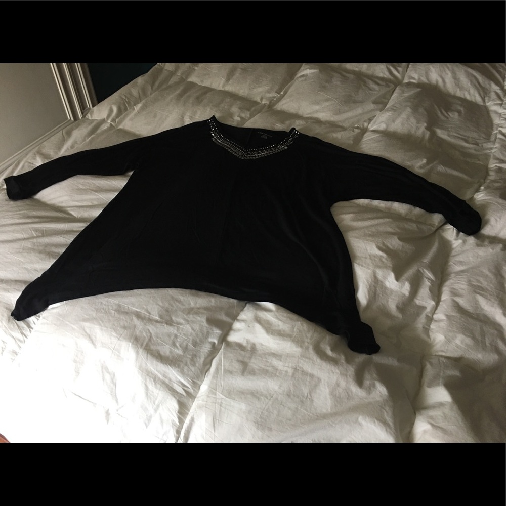 Black Lane Bryant Top 18/20 silver embellishment